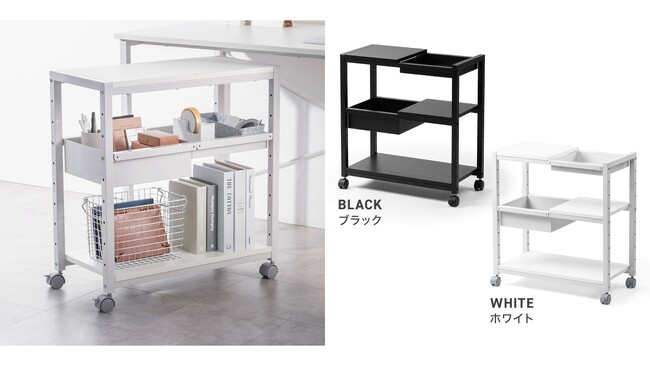 作業台も収納もこれ1台!デスク下に収まる収納ワゴンを発売