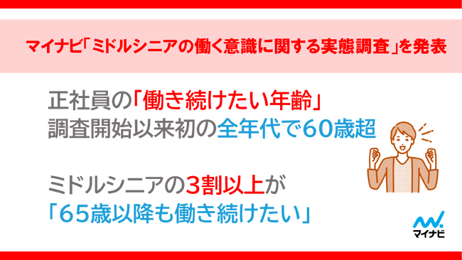 マイナビ「ミドルシニアの働く意識に関する実態調査」を発表