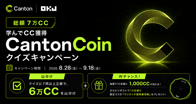 【OKJ】総額7万CC　学んで獲得！Canton Coin（CC）クイズキャンペーン