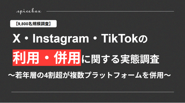 【9,800名規模調査】X・Instagram・TikTokの利用・併用に関する実態調査2026サブタイトル
