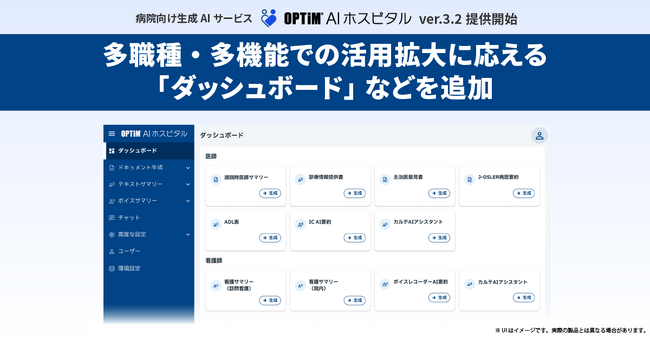 病院向け生成AIサービス「OPTiM AI ホスピタル」ver.3.2提供開始