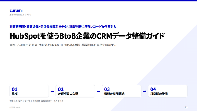 HubSpotを使うBtoB企業のCRMデータ整備ガイドを無料公開
