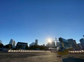 都市中心部にあるヘリポートは全国唯一 都市中心部にあるヘリポートは全国唯一