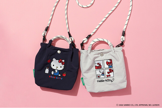 完売につき待望の再入荷！【ハローキティ】の繊細な刺繍が映える、上品で大人かわいいミニショルダーバッグ。斜め掛けやミニトートとして楽しめる2WAY仕様でお買い物や休日のお出かけ、秋のお散策にも大活躍！