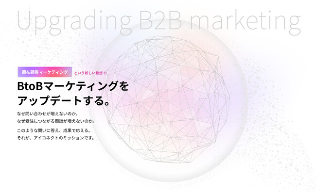 「顕在顧客に特化したBtoBマーケティング支援」を本格展開。アイコネクトがコーポレートサイトを全面リニューアル