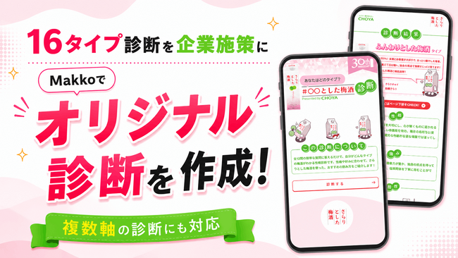 企業・商品の特徴を活かしたオリジナル診断の制作を支援!16タイプや複数軸の判定にも対応