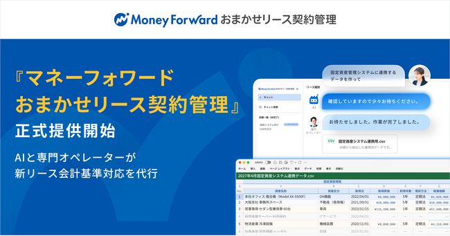 AI-BPOサービス『マネーフォワード おまかせリース契約管理』を正式提供開始