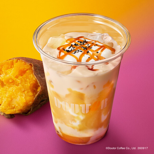 ドトールコーヒーショップで９月17日より、お芋の魅力を詰め込んだ秋の新作ドリンクとケーキ2種を発売。あわせて「アーモンドラテ～香るバニラ～」も新登場。