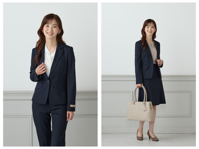 好みの雰囲気でパンツでもスカートでも！ビジネスシーンを格上げする「DELEGANT ミニチェックセットアップ」販売開始！