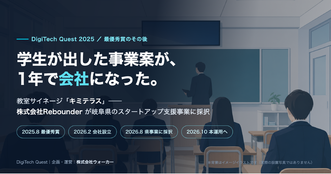 株式会社ウォーカーが企画・開催する「DigiTech Quest」── 2025年大会で学生が出した事業案が会社になり、岐阜県のスタートアップ支援事業に採択
