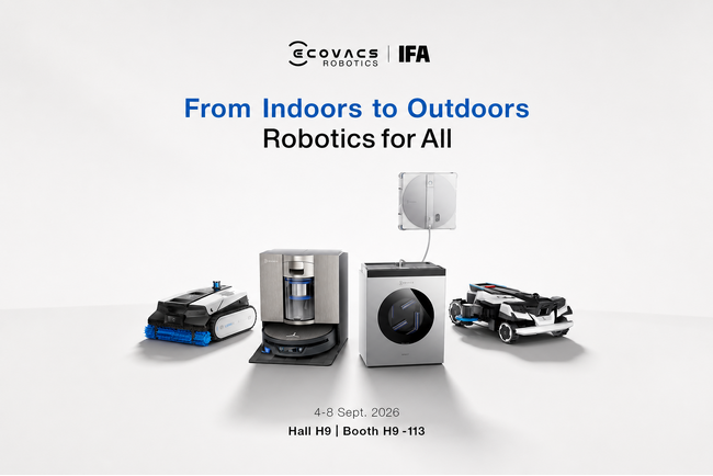 エコバックス、「IFA Berlin 2026」に出展 窓拭きロボット掃除機に、エコバックス史上初となるクリーニングパッド自動洗浄を搭載、窓・芝生・プール・床の最新ロボットが集結