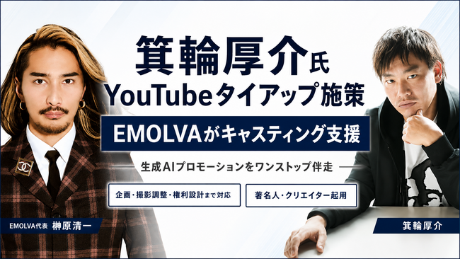 箕輪厚介氏・YouTubeタイアップ施策をEMOLVAがキャスティング支援！生成AIプロモーションにおける企画・撮影調整から二次利用設計までワンストップで伴走