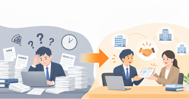 【完全無料】発注先の選定・比較を丸ごと代行。経営課題の相談から決裁者紹介までワンストップ支援するサービスを提供開始