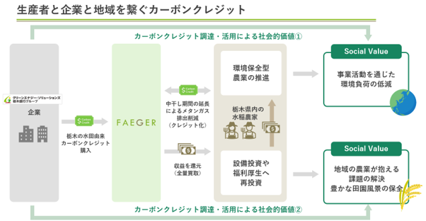 フェイガー、栃木県を拠点とするクリーンエナジー・ソリューションズに農業由来カーボンクレジットの提供を開始