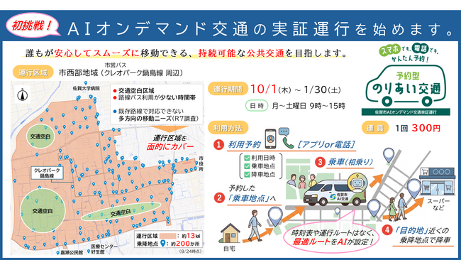 【佐賀市】おでかけが便利に。佐賀市初「AIオンデマンド交通」の実証運行がスタート