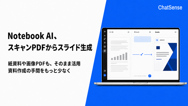 法人向け「Notebook AI」、スキャンPDFからスライドを自動生成予定