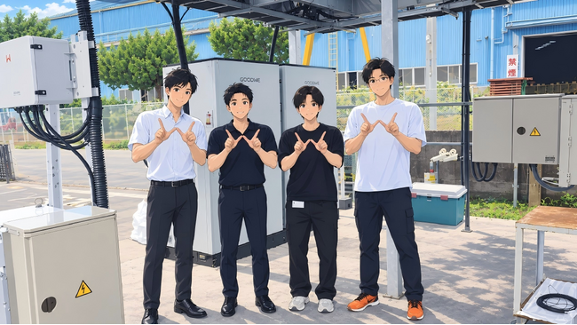 リミックスポイント、GoodWeの茨城県蓄電システムテストラインを見学