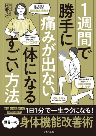 肩こり・腰痛・慢性的な不調に悩む人へ。１日１分から「呼吸×小さく動かす関節ストレッチ」で体を整える！『１週間で勝手に痛みが出ない体になるすごい方法』（阿部良仁 著）9月11日発売