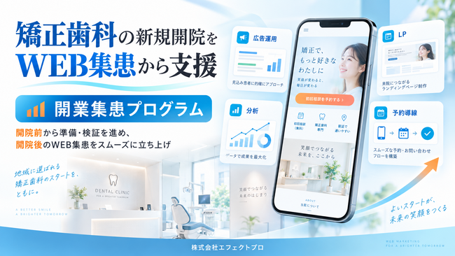 矯正歯科の新規開院をWEB集患から支援 「開業集患プログラム」を提供開始