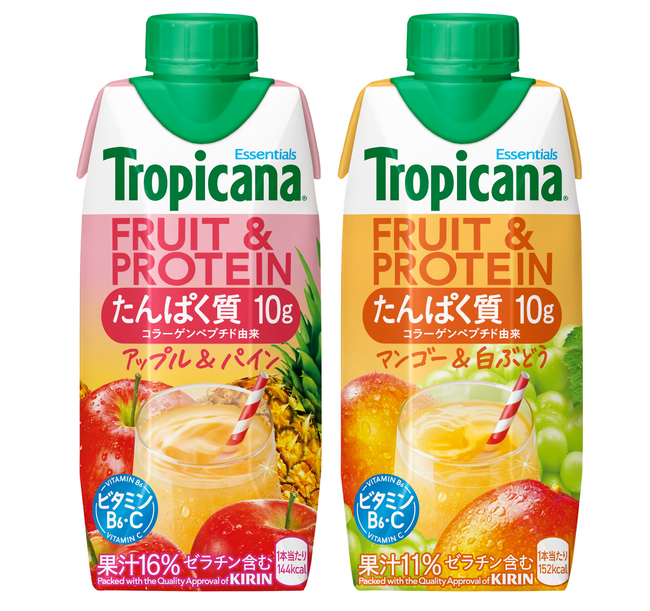 果実のおいしさで、たんぱく質飲料をもっと日常に　「トロピカーナエッセンシャルズ FRUIT&PROTEIN」　10月６日（火）より新発売