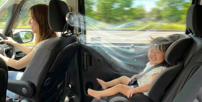 13日からまた気温上昇。曇りでも車内は蒸し暑い。後部座席に冷気を運ぶ車載ダブルファン「SPEEDER ヘッドレストダブルファン（HDF02）」が700円OFF、9月30日(水)まで