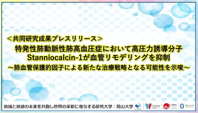 特発性肺動脈性肺高血圧症において高圧力誘導分子Stanniocalcin-1が血管リモデリングを抑制～肺血管保護的因子による新たな治療戦略となる可能性を示唆～〔東京医科大学, 岡山大学〕