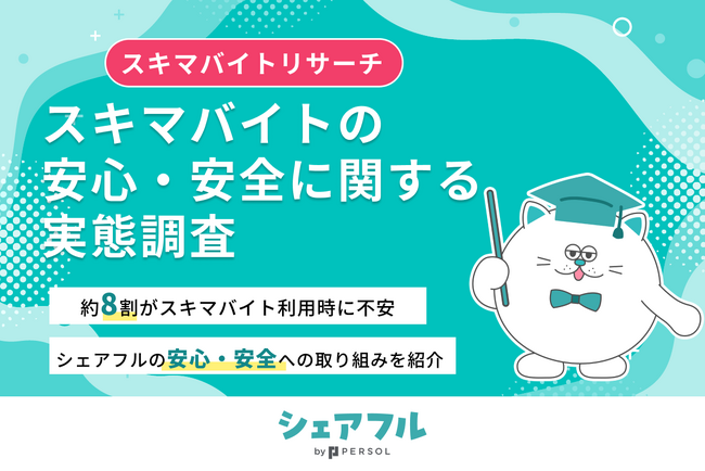 『シェアフル』ユーザーの約8割がスキマバイト利用時に不安、求められる「サポート体制」に対し、安心・安全への取り組みを紹介