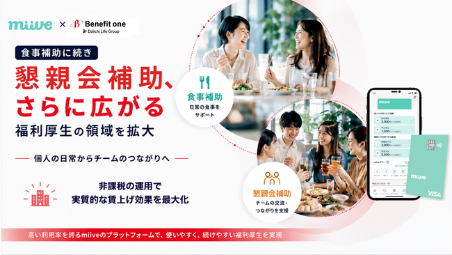 miiveとベネフィット・ワン、チームの交流を支援する「ベネワン スマート懇親会補助 powered by miive」を提供開始