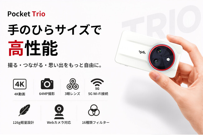 「カメラで撮る楽しさ」をポケットに。3眼コンパクトカメラ「Pocket Trio X4」本日CAMPFIRE登場！最大38％OFF・先着50個限定！