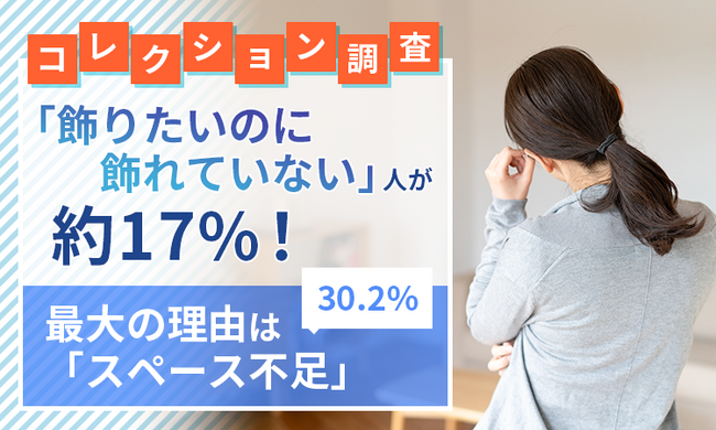 【コレクション調査】「飾りたいのに飾れていない」人が約17%！最大の理由は「スペース不足（30.2%）」