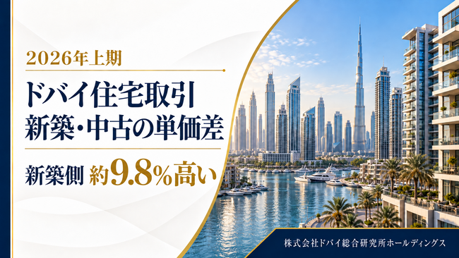 ドバイ総研、新築・中古の1平方フィート単価を調査　新築側が約9.8%高い