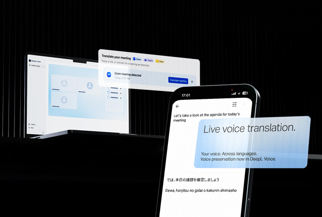DeepL、リアルタイム音声翻訳「DeepL Voice」に話者の声のまま相手の言語で届く音声通訳を提供開始