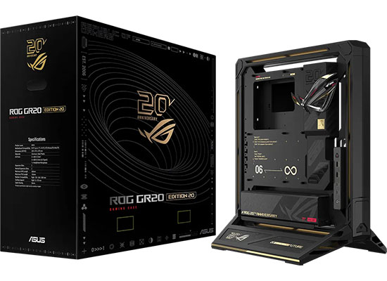 ASUSから、ROG誕生20周年を記念したPCケース、マザーボード、グラフィックボード、電源ユニットの特別モデルを発売