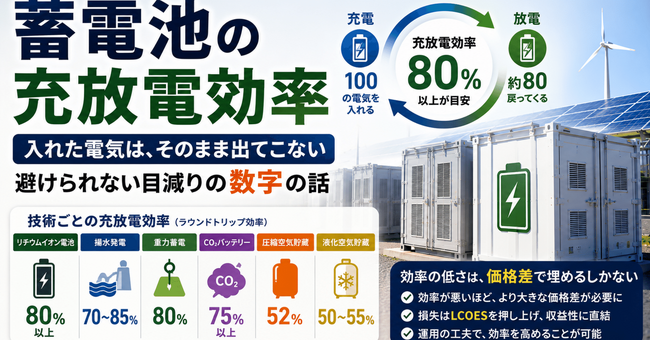 蓄電池の「充放電効率」とは何か――投入した電気がなぜ目減りするのかを読み解くウェビナーを開催