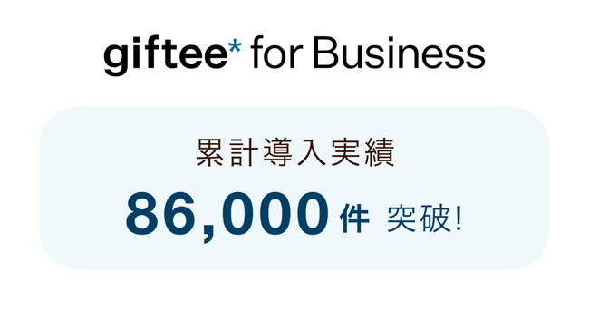 「giftee for Business」の導入案件数が累計86,000件を突破