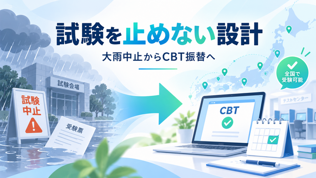 大雨で中止された国家試験、3日後にCBT試験へ切り替え。全国の会場で振替受験を実施