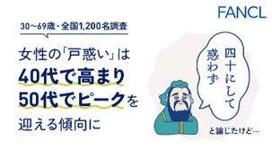 【ファンケル調査】年齢に伴う心・体・見た目の変化への戸惑いを調査「四十にして惑わず」とはいかない？女性の戸惑いは40代で高まり、50代でピーク傾向
