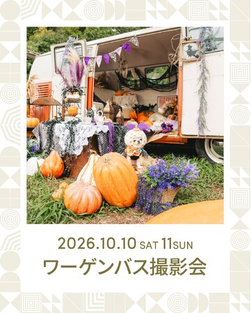 【静岡｜丸子】1HOTELにて愛犬と楽しむ、特別なハロウィンフォト体験ハロウィン仕様の「ワーゲンバス」が2日間限定で初登場！ホテル専属カメラマンが、愛犬のさまざまな表情を撮影