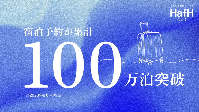 つみたて旅行サービス「HafH(ハフ)」、宿泊予約が累計100万泊を突破!