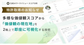 社員の価値観の「現在地」を2軸で可視化―生成AIワークバリュー・スコア分析、特許第7905633号を取得 社員の価値観の「現在地」を2軸で可視化―生成AIワークバリュー・スコア分析、特許第7905633号を取得