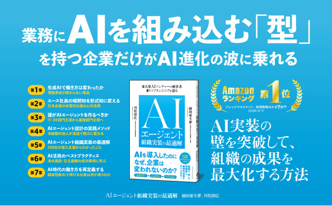 AIを導入したのになぜ、企業は変われないのか？ 東大発AIベンチャーの経営者兼トップエンジニアが、組織の成果を最大化するAI活用法をまとめた書籍『AIエージェント組織実装の最適解』が本日発売！