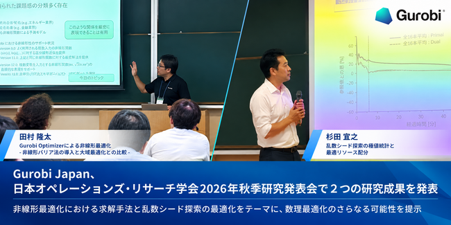 Gurobi Japan、日本オペレーションズ・リサーチ学会2026年秋季研究発表会で2つの研究成果を発表