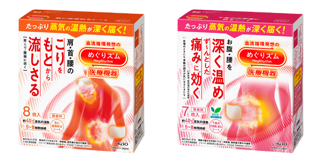 現代のつらい不調症状に　蒸気温熱による血流循環発想で痛み・コリに効く！　「めぐりズム 医療機器」シリーズ改良新発売