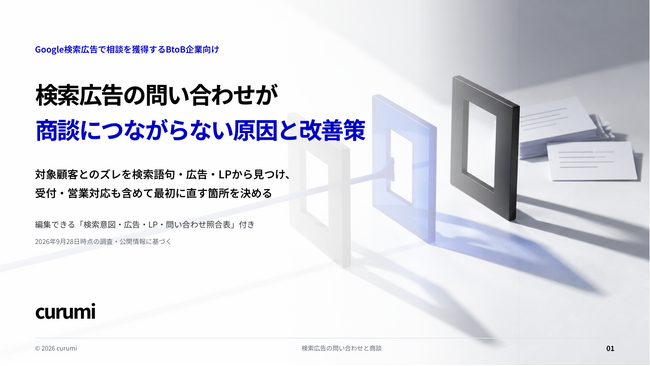 検索広告の問い合わせが商談につながらない原因は？広告・LP・フォーム・営業の改善策を解説した無料資料を公開