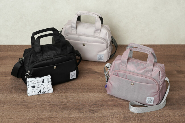【OKABE TETSURO(おかべてつろう)】WEB限定で先行予約スタート！ころんと丸いフォルムがかわいい、大人の2WAYミニボストンバッグ。軽撥水＆猫のポーチ付きで秋のお出かけや旅行にもおすすめ