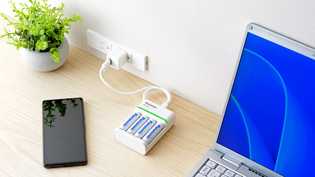 充電式ニッケル水素電池「エネループ」に対応したUSB Type-C入力の急速充電器を新発売