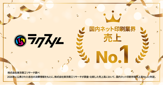 ラクスル、国内ネット印刷業界で売上No.1に