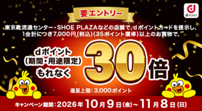 東京靴流通センター、SHOE PLAZAなどを運営するチヨダに、dポイントを導入！