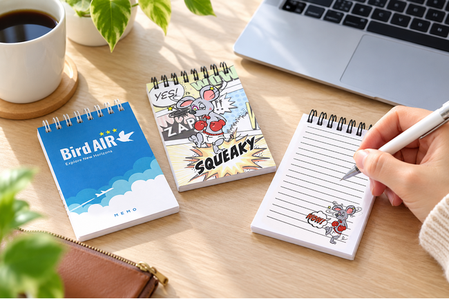 【オリジナルプリント.jp】1点から全面フルカラーでデザインできる「A7リングメモ」を発売