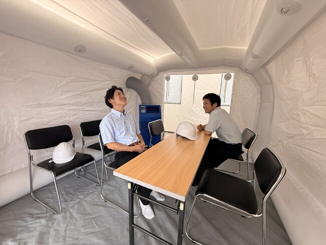 エアー式熱中症対策ツール「現場用クール休憩所」が「どこでも冷えゾーン」へ名称変更